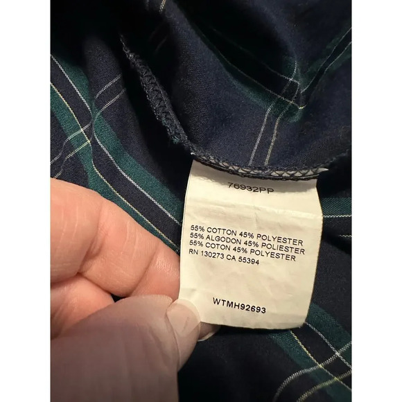 Wrangler Western Pearl Snap Plaid Shirt Size 3XL Plaid Blue Green Cowboy - Picture 4 of 7